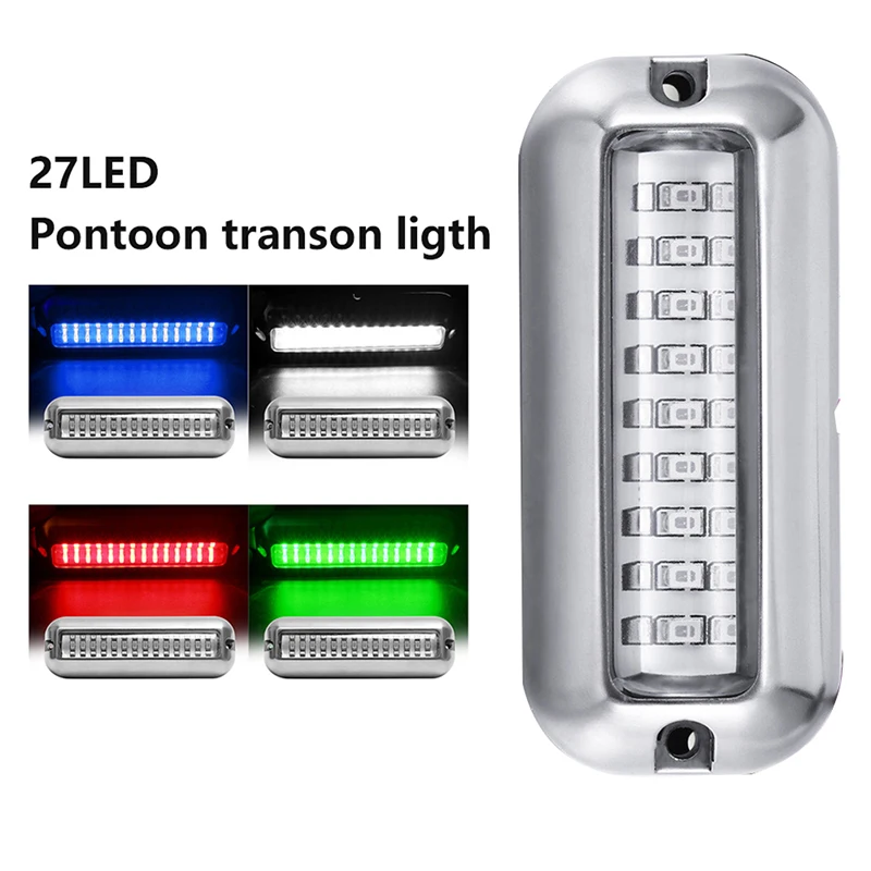 

1pc Stainless Steel Waterproof Light IP68 27LED 12V Transom Light Underwater Pontoon Marine Ship Boat Accessories