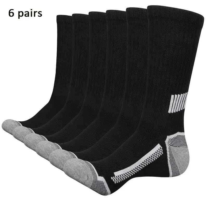 6 Pairs of MEN'S Sports Socks, Sweat Absorbing, Comfortable and Breathable, Suitable for Basketball Training and Outdoor Running