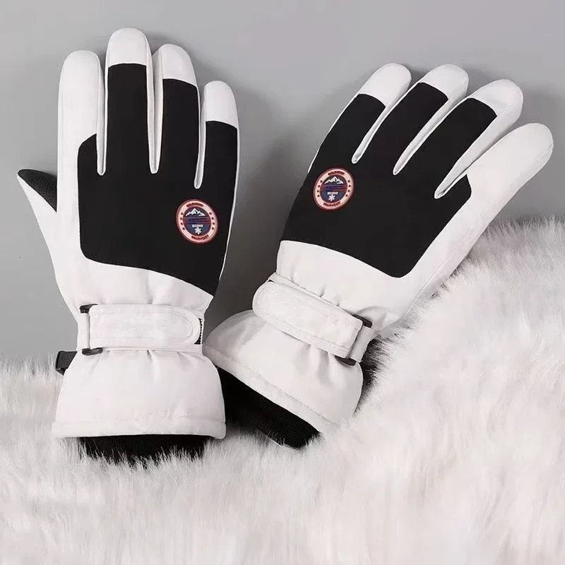 Men's and Women's Ski Gloves Winter Fleece Thickened Warm Outdoor Motorcycle Touch Screen Waterproof Non-slip Gloves