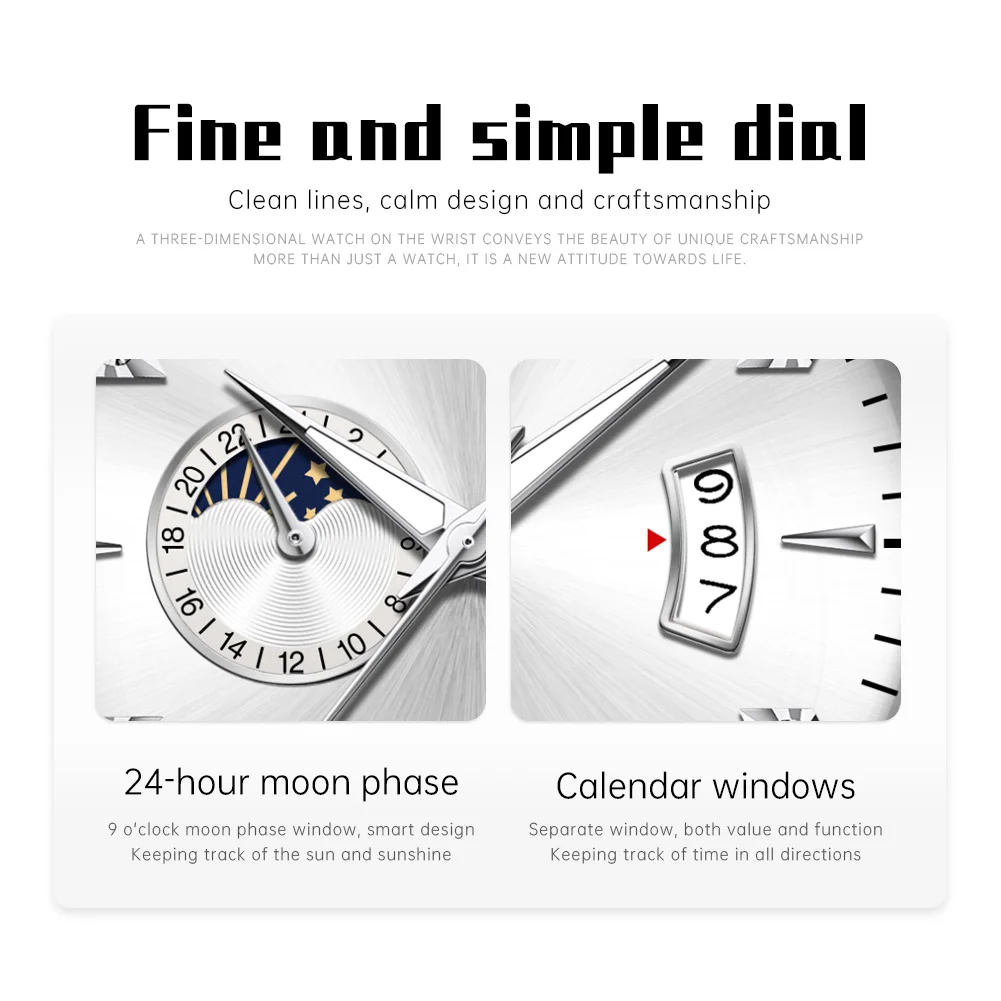 OLEVS Mens Watch Original Brand Mechanical Wristwatch Men Leather Strap Reloj Waterproof Luminous Automatic Date Watches