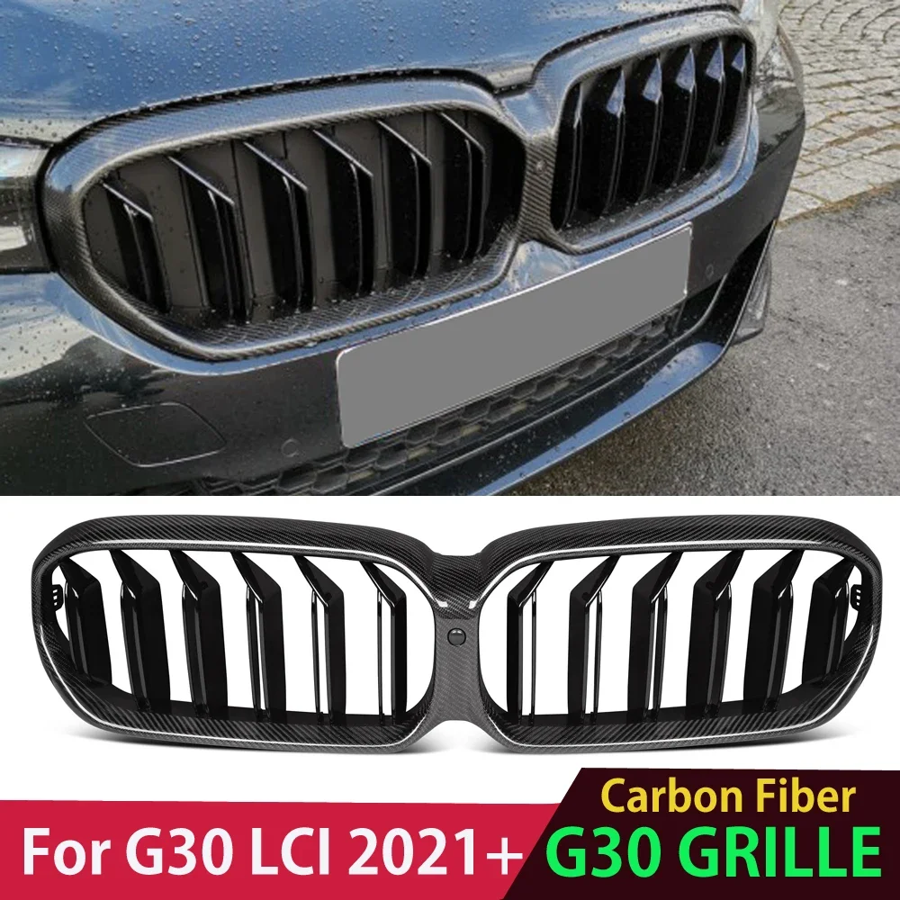 

M5 F90 Carbon Fiber Front Grille Grill for BMW 5 Series G30 G31 LCI 2021 2022 4 Door Sedan 540i 530i