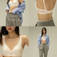 Women Sexy Seamless Bra Hollow Out Ladies Full Cup Adjustable Fashion Solid Underwear Female Soft Breathable Wireless Brassiere 2