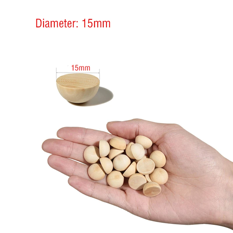 thumbnail image 1 of 50/100 piezas de bolas de madera de media madera sin terminar, bolas de madera partidas naturales, bolas de madera redondas, bolas de artesanía DIY, decoración, juguete artístico para niños, 1 of 5