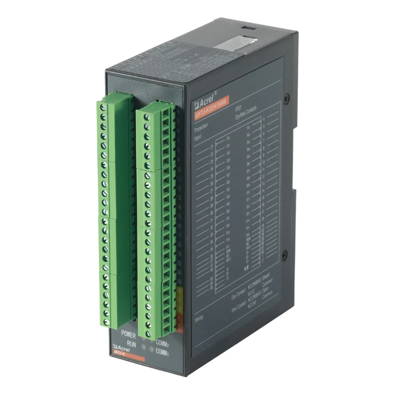 

ARTU-K16 Series Remote Terminal Unit collect 16 switch signals with RS485 communication interface for data center solution