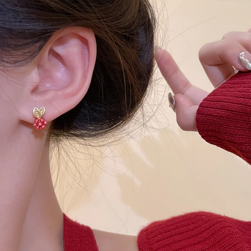 Berry coloured earrings hot sale