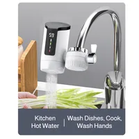 Robinet chauffe-eau électrique à chauffage instantané, affichage numérique chaud et froid pour cuisine salle de bains économie d'énergie 5