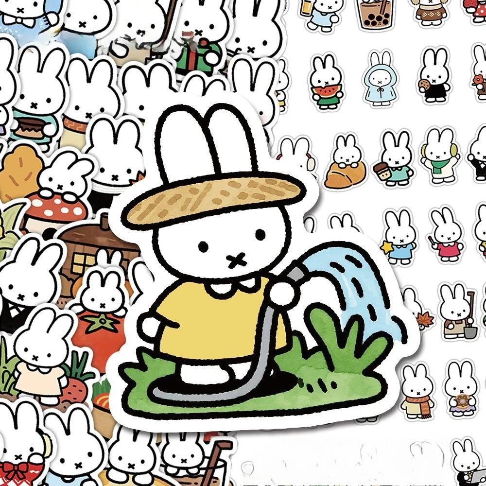Miffy Cartoon-Animations-Merchandise, niedliche, kreative Aufkleber, personalisierte, zweidimensionale, dekorative Aufkleber für Handkarten, Großhandel – Detail 8