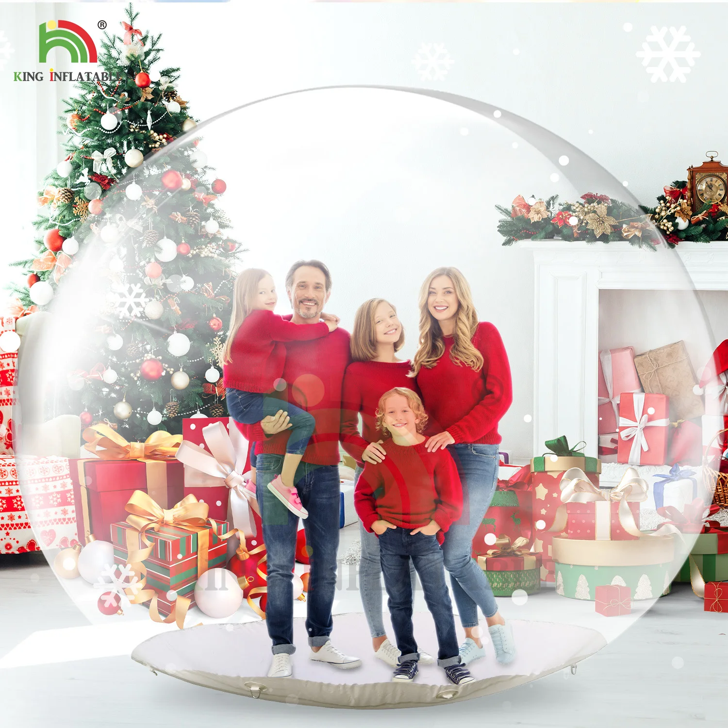 10ft/3m Outdoor Huge Inflatable Transparent Bubble Tent Giant PVC Snow Globe Christmas Snowball Decoration For Backyard Camping life size 2m 3m 4m inflatable christmas snow globe for decoration snow globe outdoor for photo booth go inside advertising