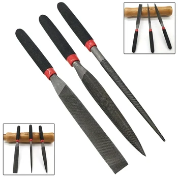 Craftsmanship Toolkit; Steel Needle Files Set, 3 Small Pieces for Glass, Metal, Stone Carving, Woodwork 1