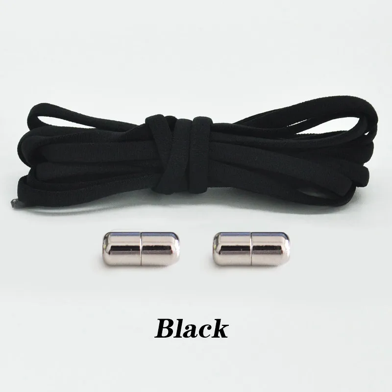 1 Pair Elastic Shoe Laces Semicircle No Tie Shoelaces for Kids and Adult Sneakers Shoelace Quick Lazy Metal Lock Laces Shoe Rope