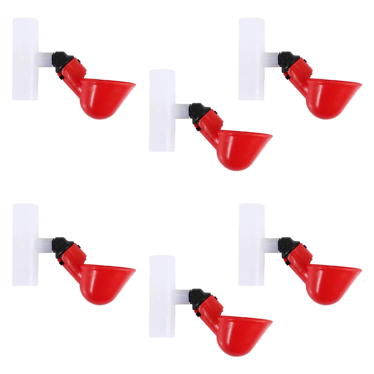 Chicken Waterer Cups, Chicken Waterer Feeder Tee Fittings, Automatic for Ducks Quail 6Pcs