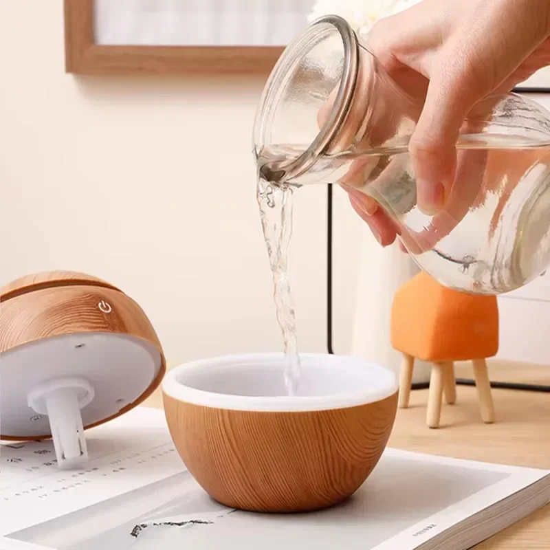Woodgrain USB Essential Oil Diffuser Mini Ultrasonic Aromatherapy Humidifier Portable Desktop Air Mist Maker For Home Office 5