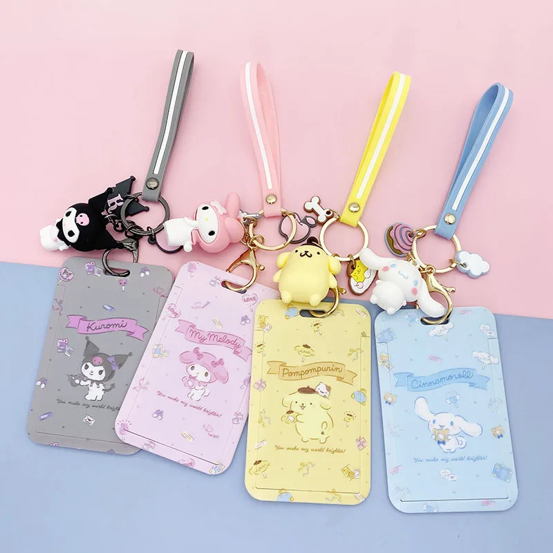 Plush Keychain Key Chain Bunny Keychain Balloon Dog Keychain Kawaii Sanrio Cinnamoroll My Melody Anime Keychain Pendant Purin Dog Cat Cute Card Holder Plastic Lanyard Card Holders for Girl