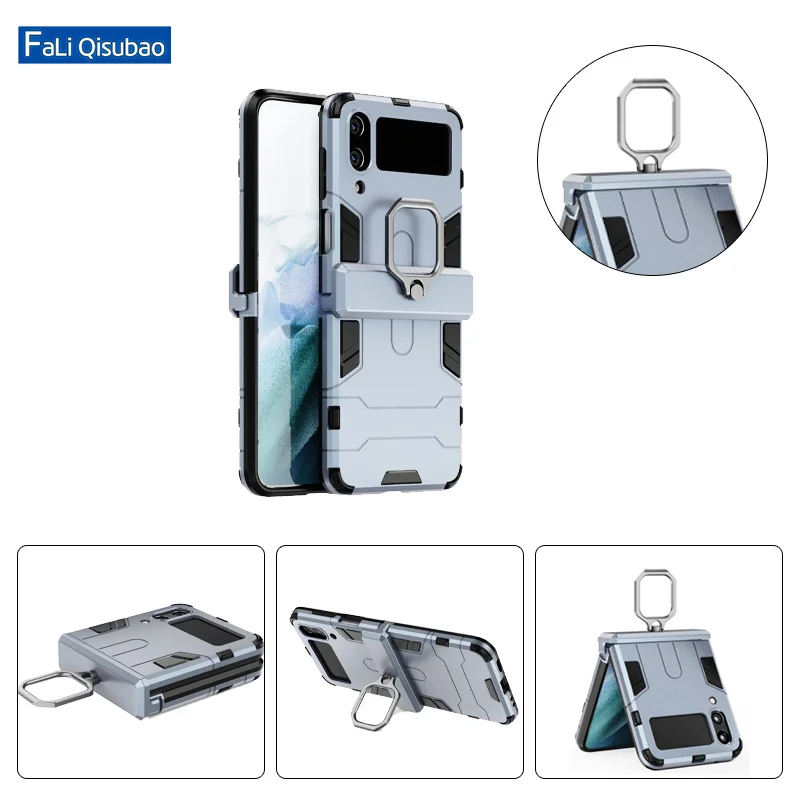 Per Samsung Galaxy Z Flip4 5G Zflip4 Luxury Ring Holder Back Coque Per Samsung Z Flip 4 Flip4 Custodia Antiurto Cover Per Telefono