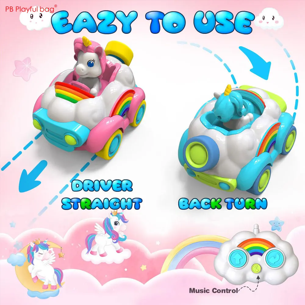 2.4G RC Unicorn Car Light Music Toy Cartoon Unicorn Christmas Gifts Remote Control Rainbow Vehicle Children Present AC231 6