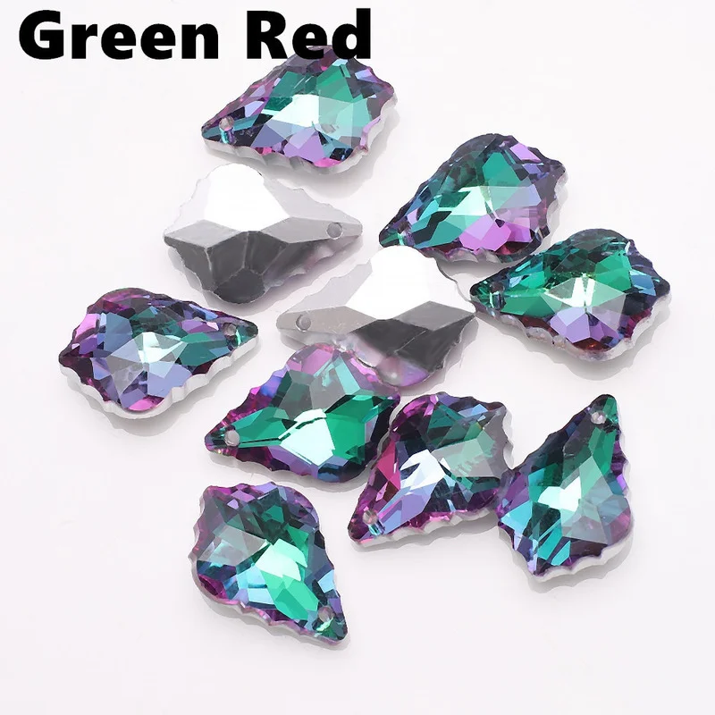 10개 15x22mm 싱글 홀 참 크리스탈 바로크 펜던트 단풍잎 모양 유리 비즈 DIY 쥬얼리 제작 목걸이 귀걸이용