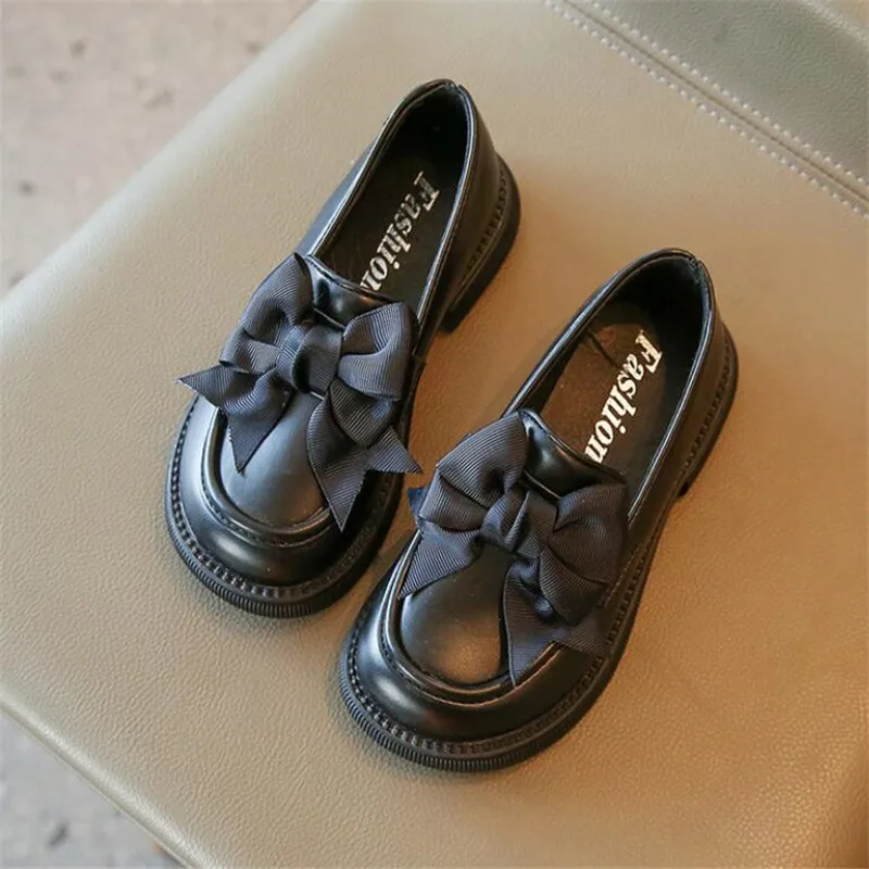 Girls English Style Leather Shoes Princess shoes kids Shallow Mouth Dress shoes