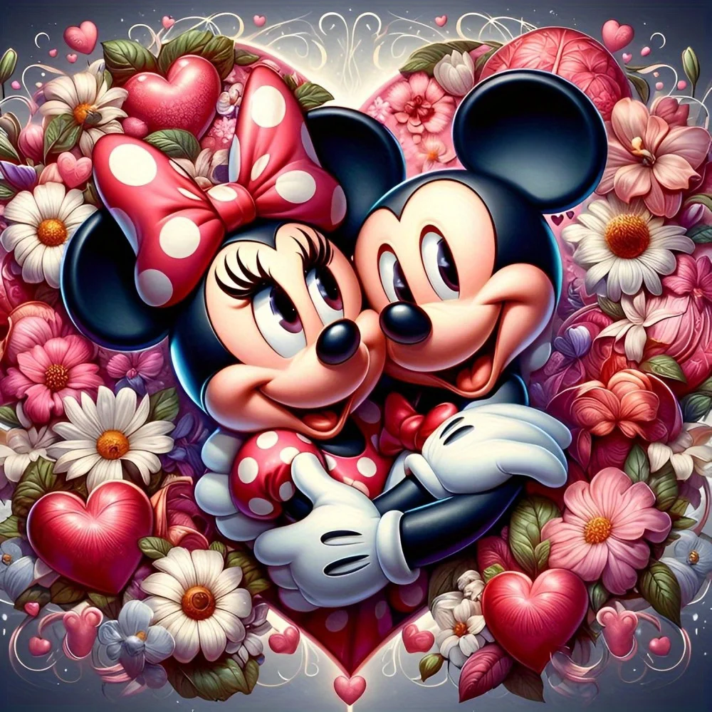 Mickey & Minnie Amoureux : Câlin Floral Romantique