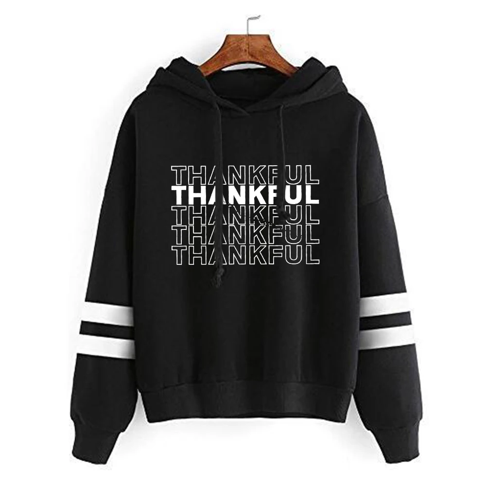 Thankful Sweatshirt Aesthetic Happy Thanksgiving Hoodies Women Fall Pumpkin Sweatshirt Print Winter Clothes Women Harajuku M