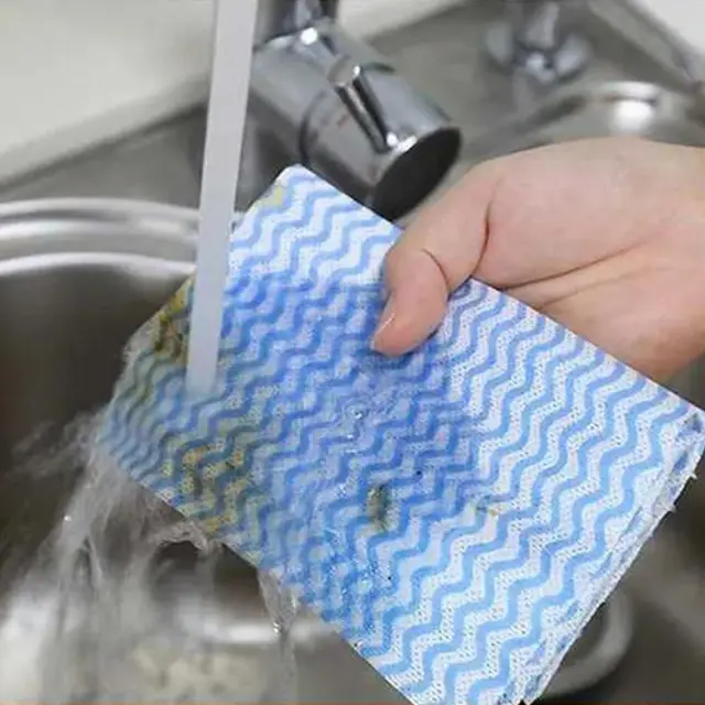 Disposable Breakpoint Non-woven Kitchen Towels Cleaning Cloth 50pcs in 1  Roll Dish Wipes Cocina