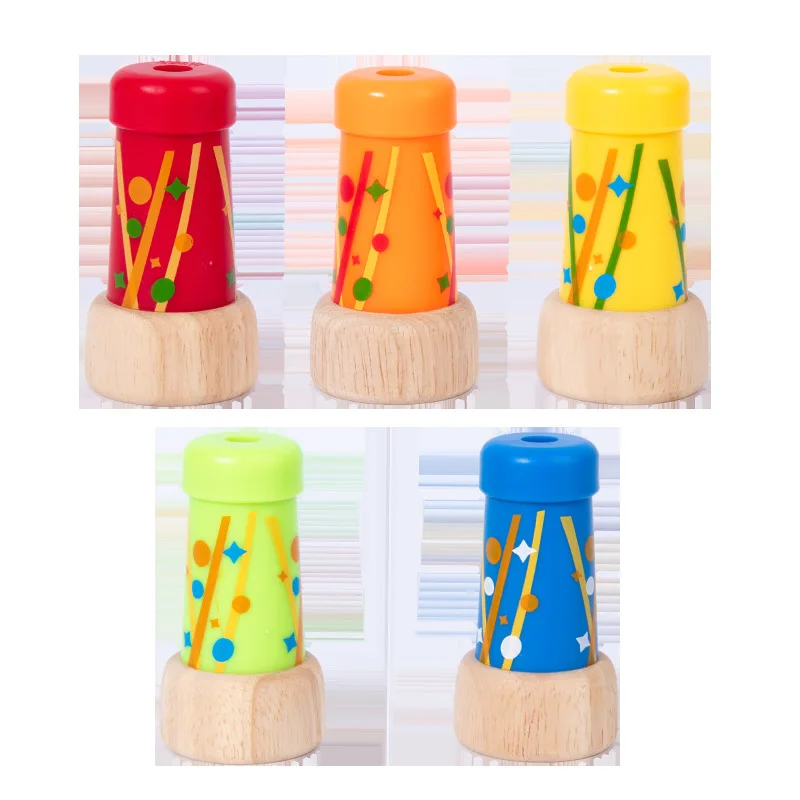 3D Wooden DIY Kids Kaleidoscope Magic Rotating Glass Outdoor Toys for Nature Lovers Gifts for Children's Interest Cultivation