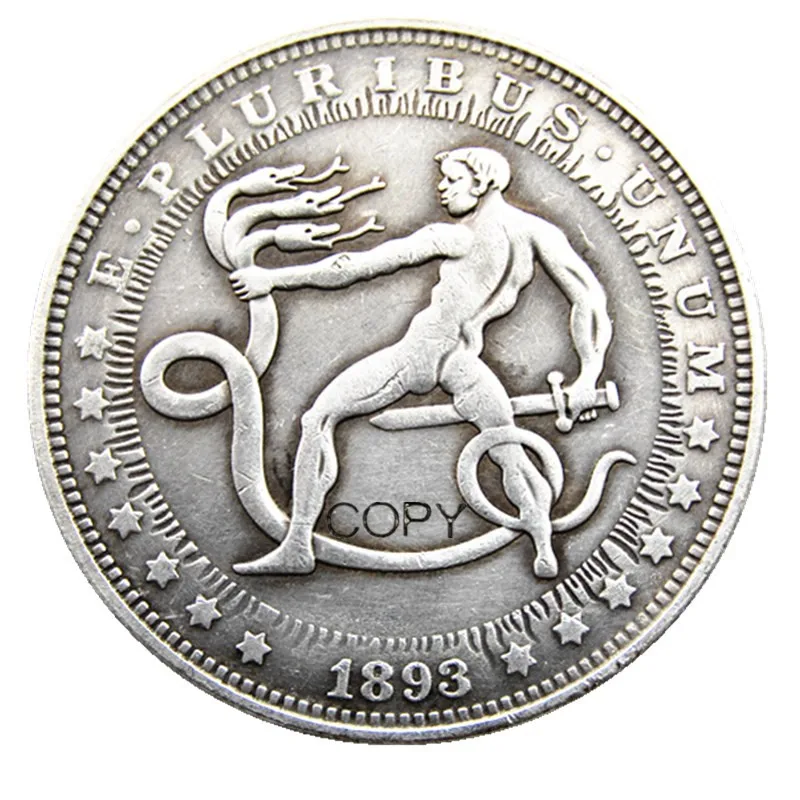 Hb(195)Us Hobo Morgan Dollar Skull Zombie Zcheletro Placcato Argento Copy Coins