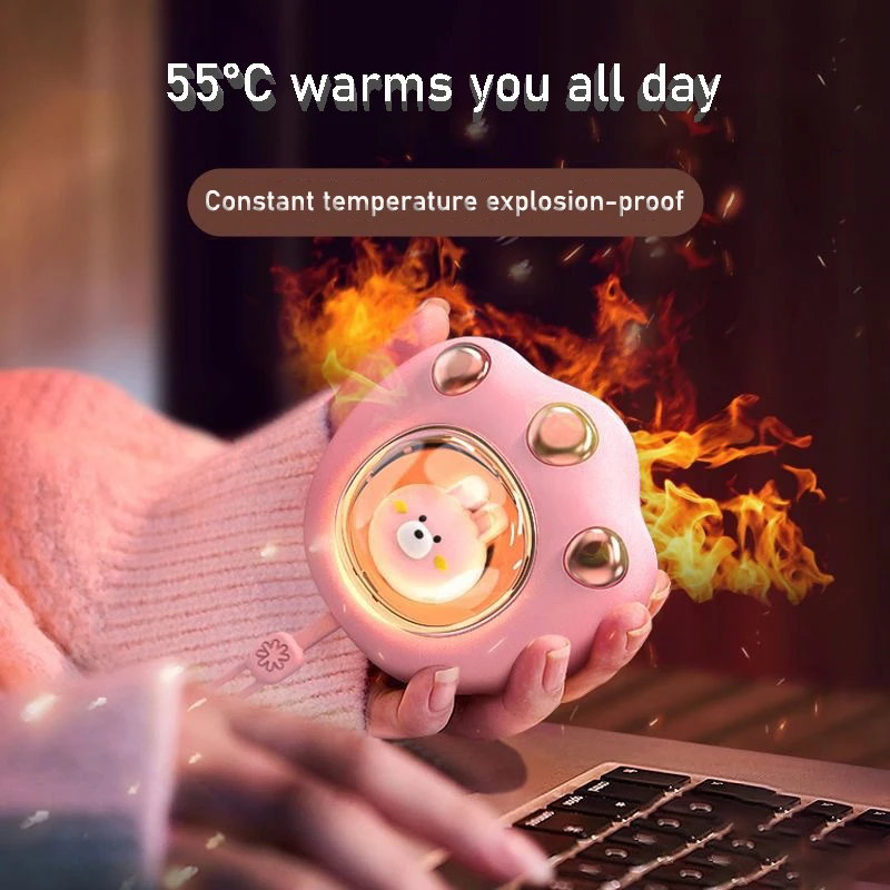 Cute Cat Claw Hand Warmers Convenient USB Breathing Light Charging Treasure Portable Cute And Practical Hand Warmers For Winter