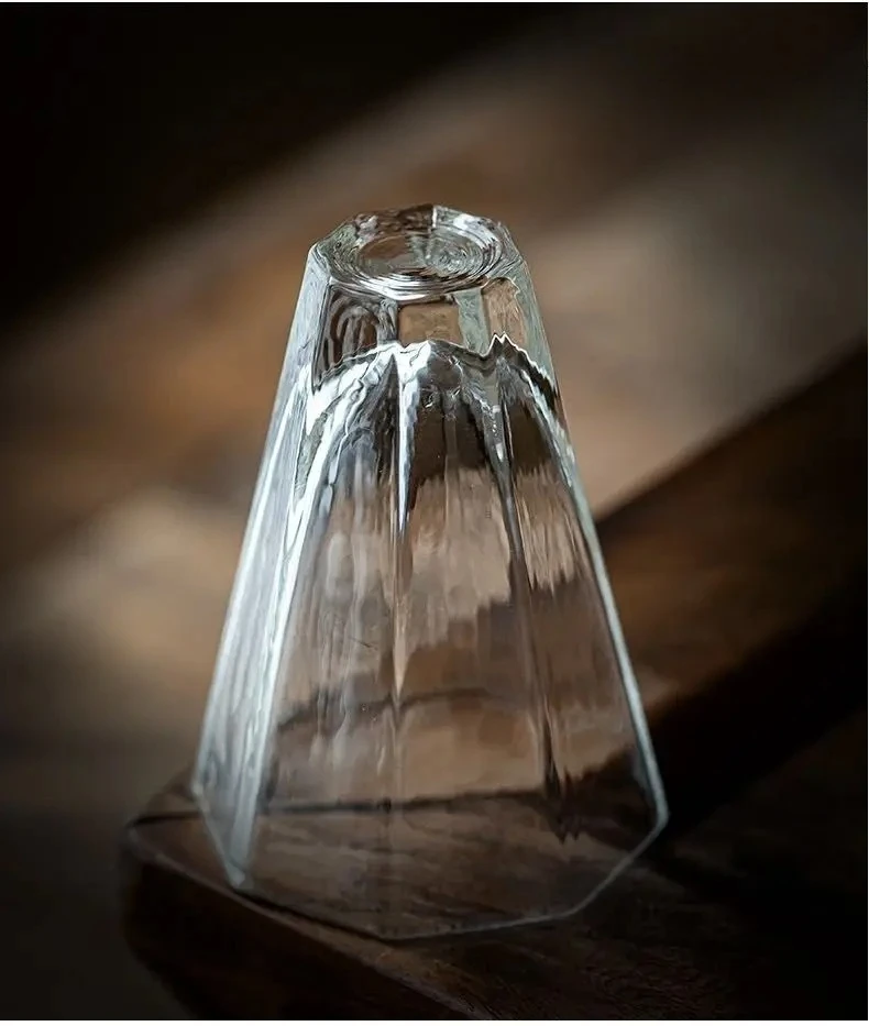 Japanese Style Glass Tea Cup ,Handmade Sake Cup,Bar Whiskey Tasting Glass,Transparent Liquor Drinking Glass,Elegant Cup