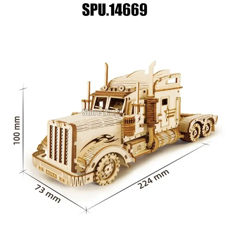3d Wooden Puzzle Toys Heavy Truck Model Building Kits For Teens Adult 2