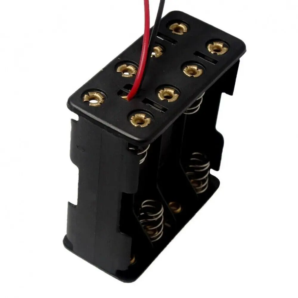 200 Pz/Lotto 8 Custodia Portabatterie Aaa Doppio Lato Batterie Aaa Scatola Di Immagazzinaggio Strati Di Traino Impilati Con Cavi All'Ingrosso