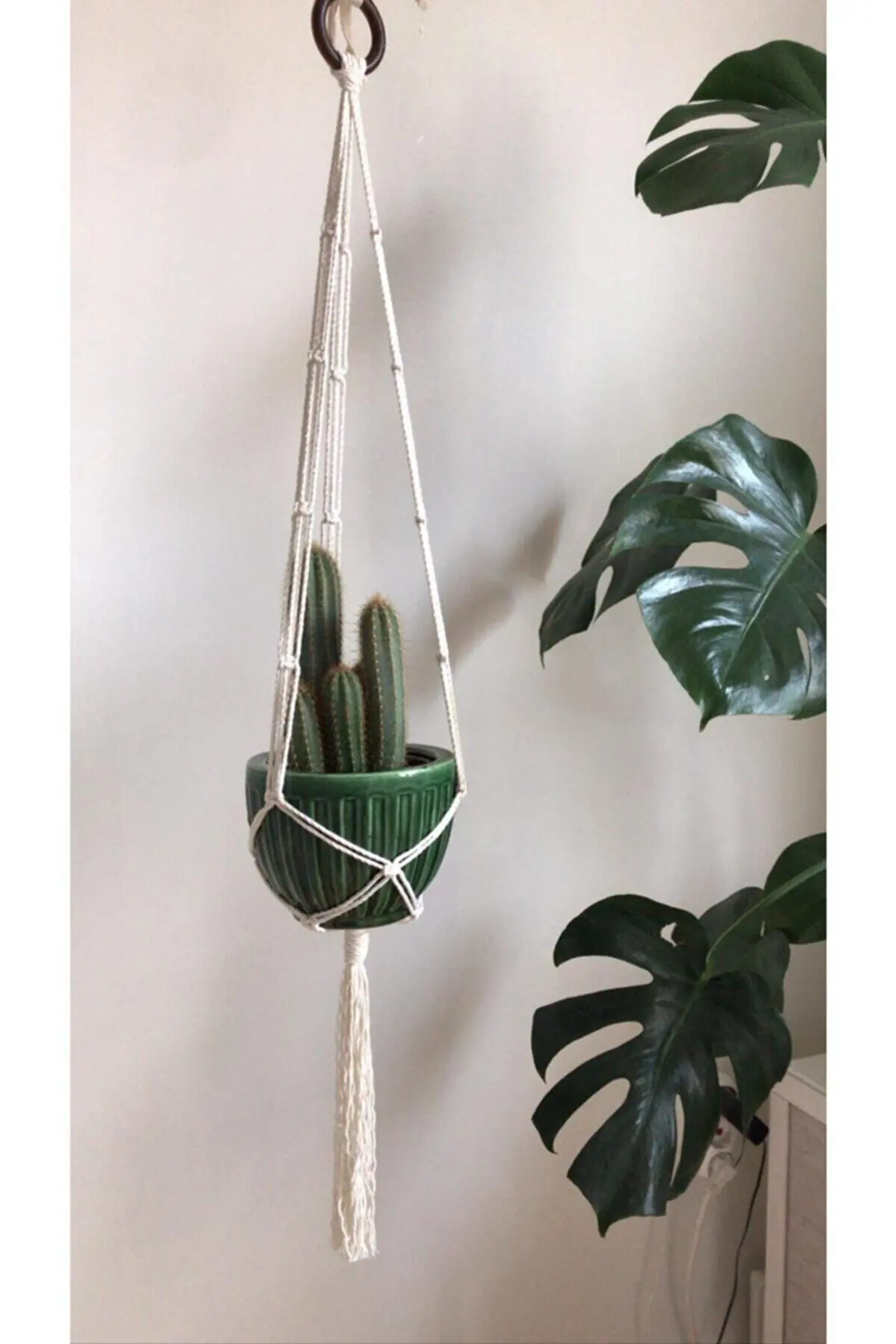 Donna Riutilizzare Preneur Artigianale Decorativo Macrame Wall Art Flower Rack String Hanging Basket Vaso Di Fiori Consegna Veloce