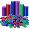 400 Pieces Plastic Poker Chips Game Chips 4 Colors Counter Card For Game Playing Counting Bingo Game Chips Card 2