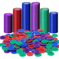 400 Pieces Plastic Poker Chips Game Chips 4 Colors Counter Card For Game Playing Counting Bingo Game Chips Card 2