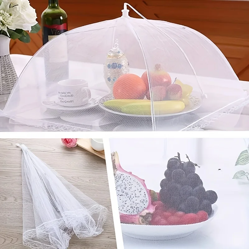 Food Cover 1pc fly-proof vegetable cover folding mesh food cover mosquito-proof table home cooking