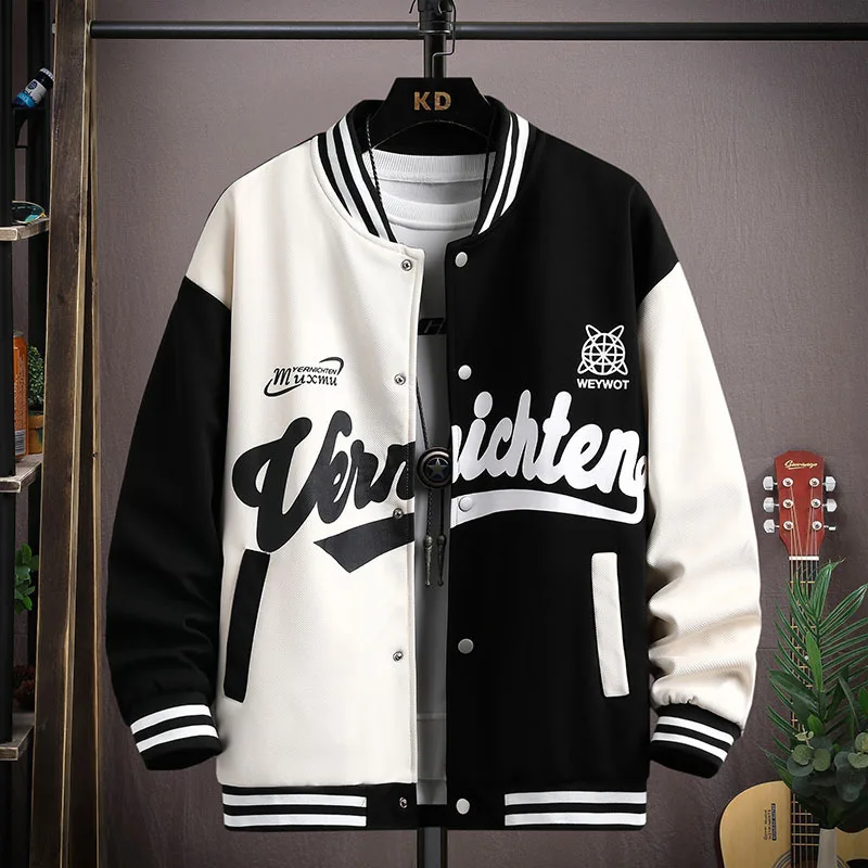 

New Baseball Uniform Men's Fashion Trend Spring American Casual Clothes Autumn And Winter Hong Kong Style Ins Men's Jacket Men
