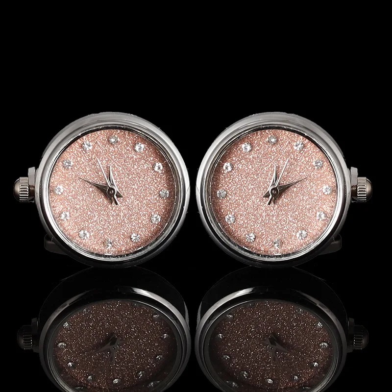 High End Mens Cufflinks Alarm Clock Watch Fashion Star All Match Shirt Cufflinks Nails French Suit Cuff Link Watch Business Gift