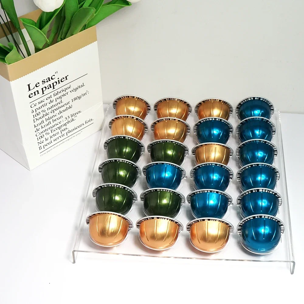 Coffee Capsule Storage Tray Drawer Insert Organizer Holds 25 Pods,Desk Table Drawer Storage Box,Space Saving Coffee Accessories