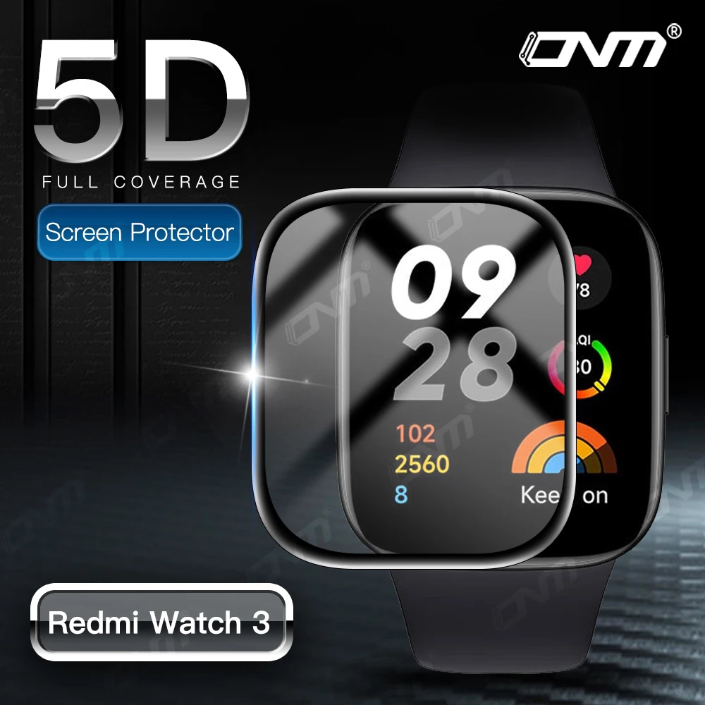 цена 5D Soft Protective Film for Xiaomi Redmi Watch 3 HD Screen Protector for Redmi Watch 3 Smart Watch Accessories (Not Glass)