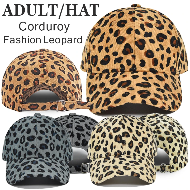 

Winter Corduroy Leopard Baseball Cap Men Women Fashion Vintage Peaked Hat Adjustable Hip Hop Snapback Caps Unisex Couple Hats