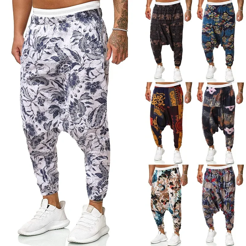 

2022 Men Baggy Harem Pants Men Hip-hop Women Wide Leg Trousers Male Casual Vintage Long Pants Pantalones Hombre