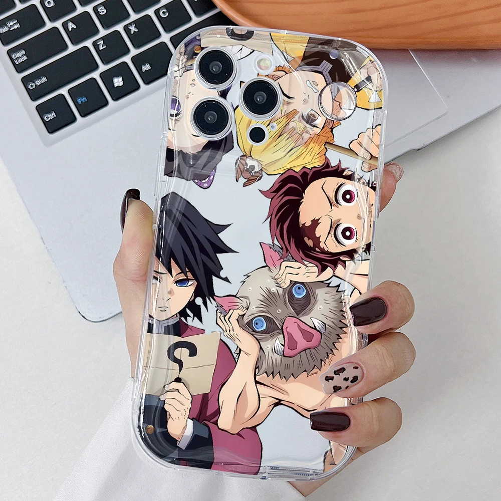 Cute 3D Wave Soft Cover Phone Case Inspired by Demon Slayers