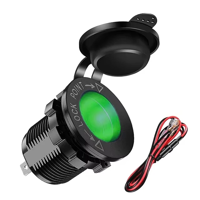 Waterproof Dual Voltage Vehicle Power Socket Adapter