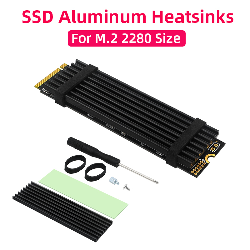 M.2 SSD Heatsink Aluminum Radiator Solid State Drives Cooler Silicone Thermal Pad For NVME NGFF M2 2280 PCI-E SSD Raspberry Pi 5