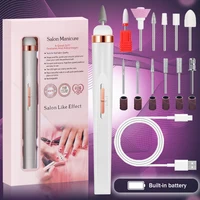 Electric Nail Polish Drill Set Machine With Light Multiple Gears Portable With Battery Electric Manicure Art Tools 1
