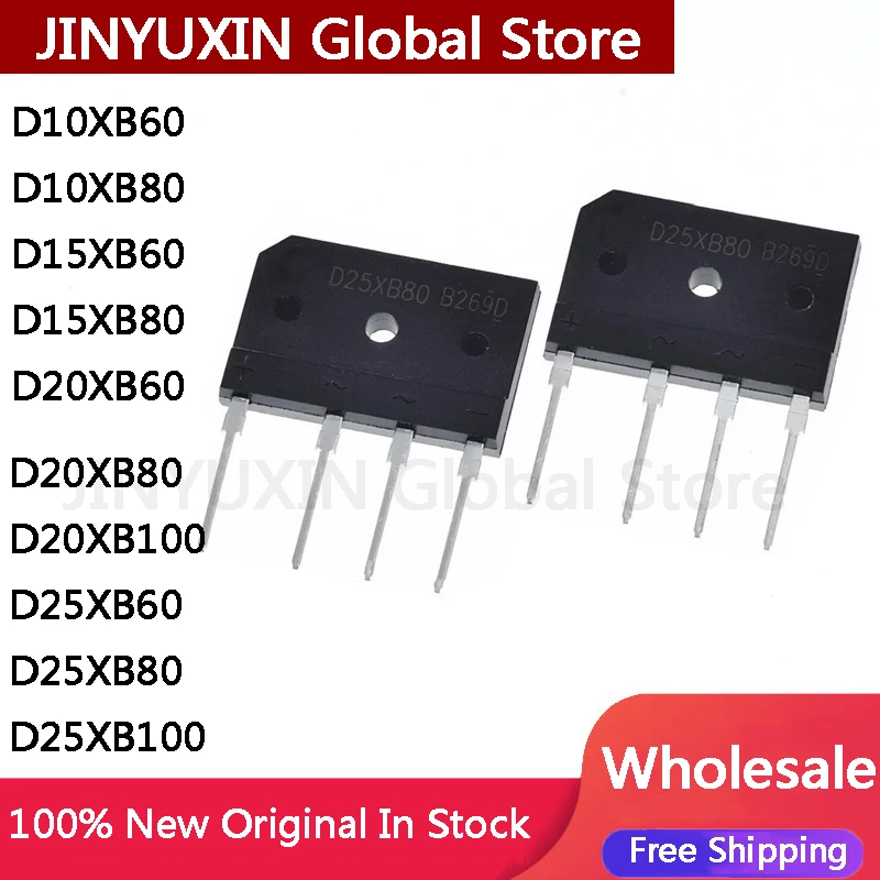 10Pcs-D10XB60-D10XB80-D15XB60-D15XB80-D20XB60-D20XB80-D20XB100-D25XB60 ...