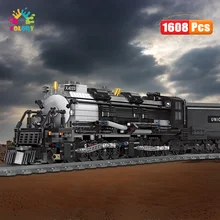 

New 1608Pcs Engineering Toys Steam Train Building Blocks Assemble Model Bricks Educational Toys For Children Birthday Gifts