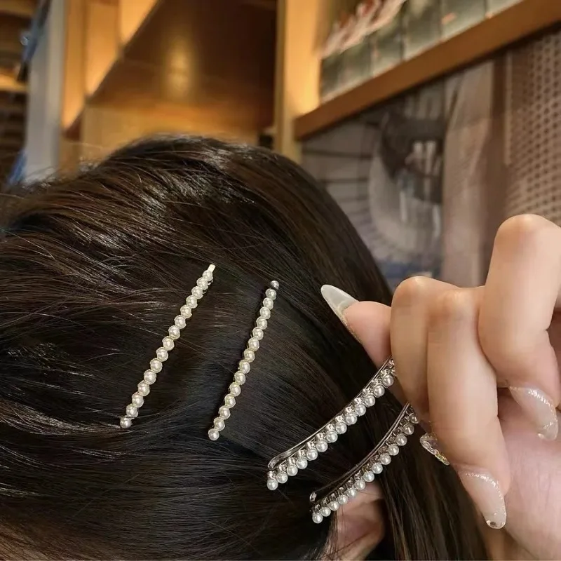 2pc Lovely Alloy Pearl Hair Side Clips Hairpin for Women Girls Headband for Wedding Party Hair Accessories Headwear Ornament black elegant and pretty women s dresses mini off the shoulder party dress lovely a line birthday dress for women