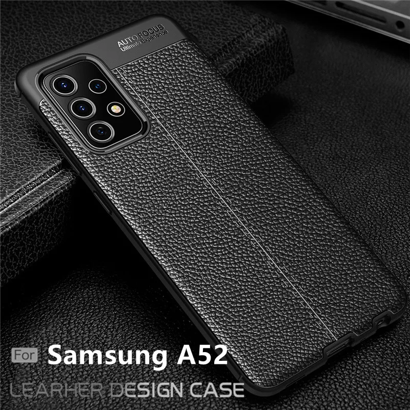 Per Cover Samsung Galaxy A52 Custodia Per Samsung A52 Capas Paraurti Antiurto Soft Tpu Back Leather Fundas Samsung A52 A 52 Cover