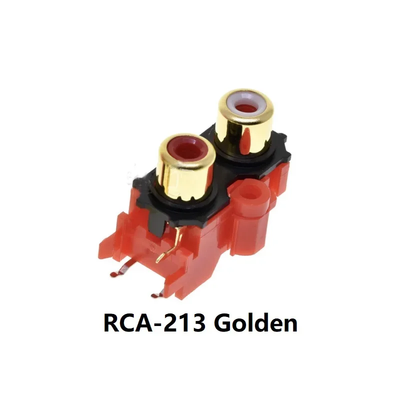 Description Picture 2 of item2PCS PCB Mounting Stereo Audio Video Jack RCA Female Connector Two Hole RCA-213 W+R Four Hole RCA-413 Six Hole RCA-613 Golden