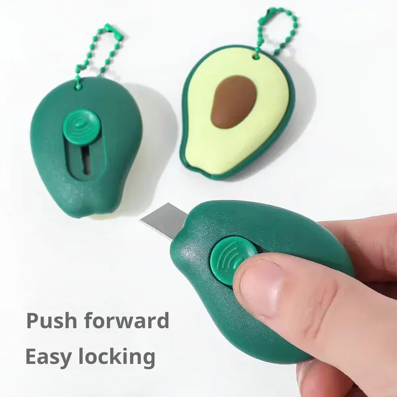 Cute Portable Mini Knife Avocado Strawberry Fruit Art Utility Knife Express Box Paper Cutter Craft Wrapping Tool 1PCS/3PCS